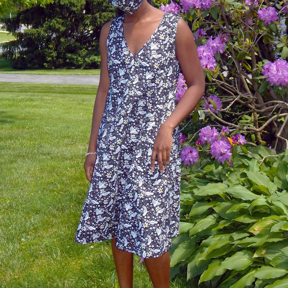 Myla Dress in Robin print by Tulip